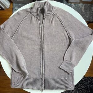 Lindbergh Men’s Cotton Blend Full Zip Knit Sweater Brown Size XXL